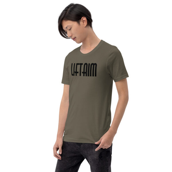 LiftAim Text Center Black Unisex T-shirt - Image 3